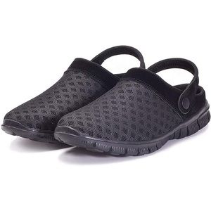Eagsouni Women’s/Unisex Clogs Gardening Beach Shoes Mesh Lightweight Black 9
